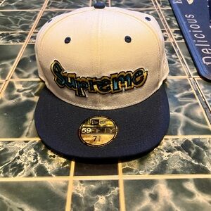 Supreme White and Black 59FIFTY Cap